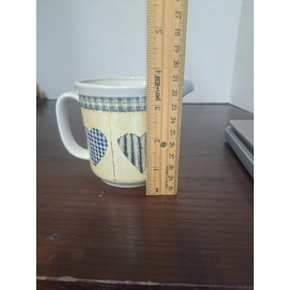Vintage 2001 D.C. Brown & Co. Patchwork Hearts Ceramic Cream Pitcher
